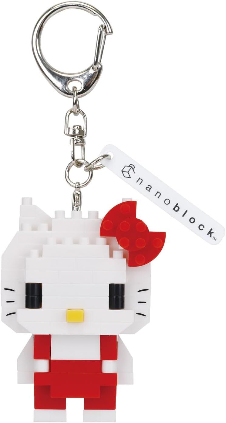 KAWADA Nanoblock 積木造型吊飾 NFG-20 HELLO KITTY(紅)