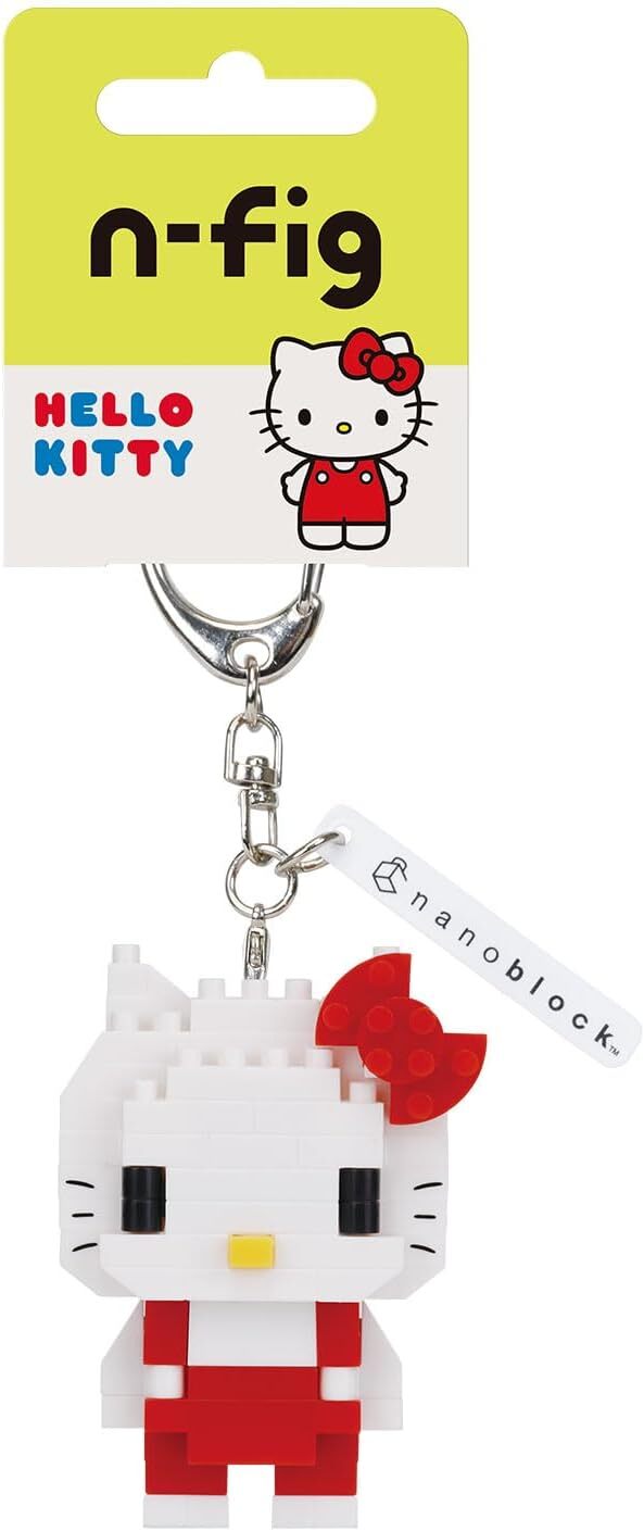 KAWADA Nanoblock 積木造型吊飾 NFG-20 HELLO KITTY(紅)