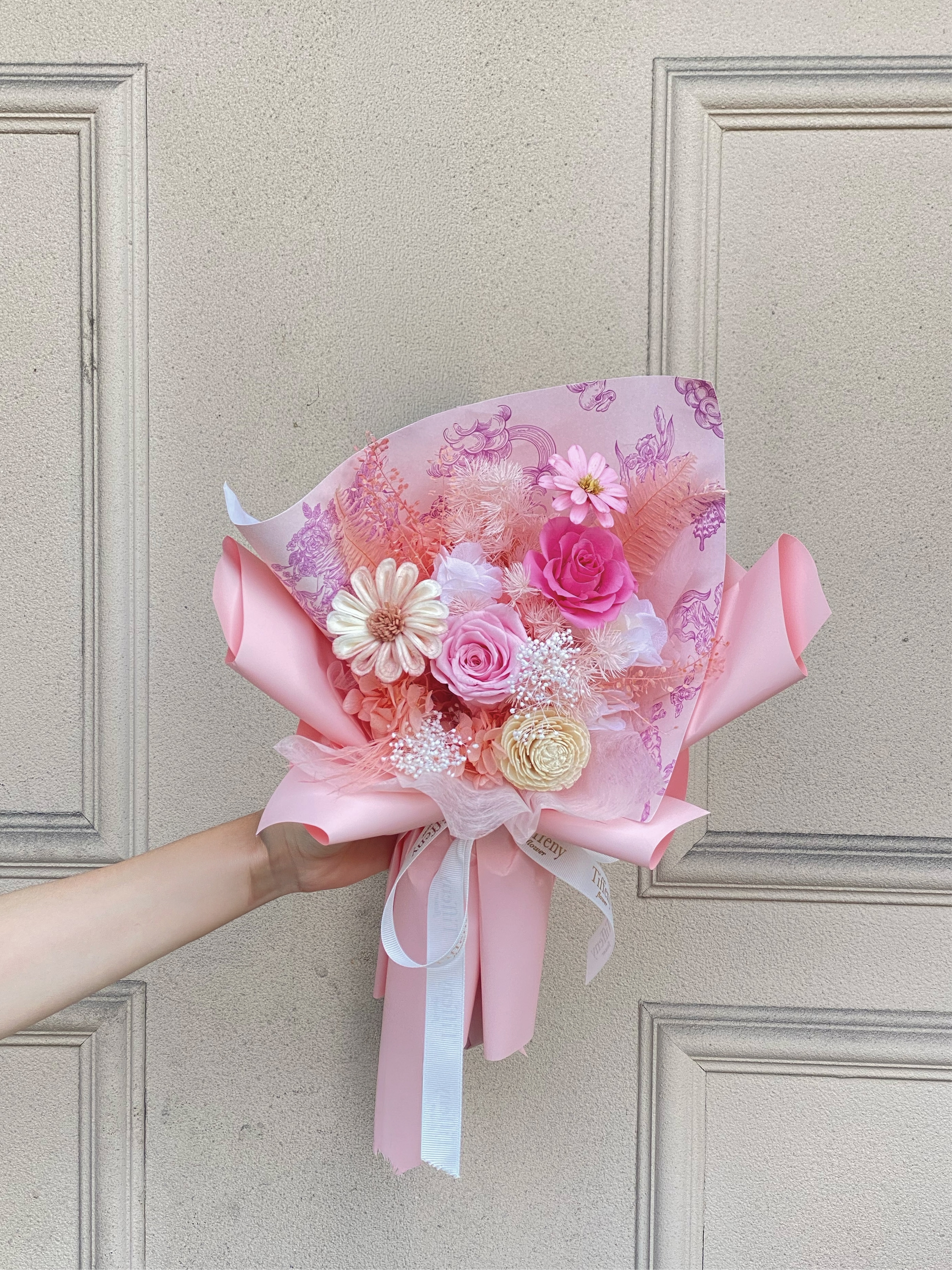 蜜桃汽水．告白永生玫瑰畢業花束 S