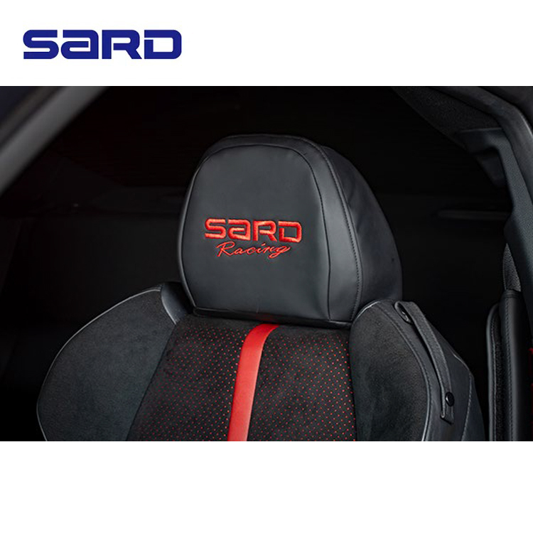 SARD RACING 刺繡皮革頭枕套 汽車座椅頭枕套 GR86/BRZ