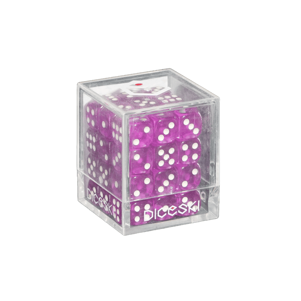KARDIKO DICESKI D6 12mm 透明骰子 - 紫色 (36粒)