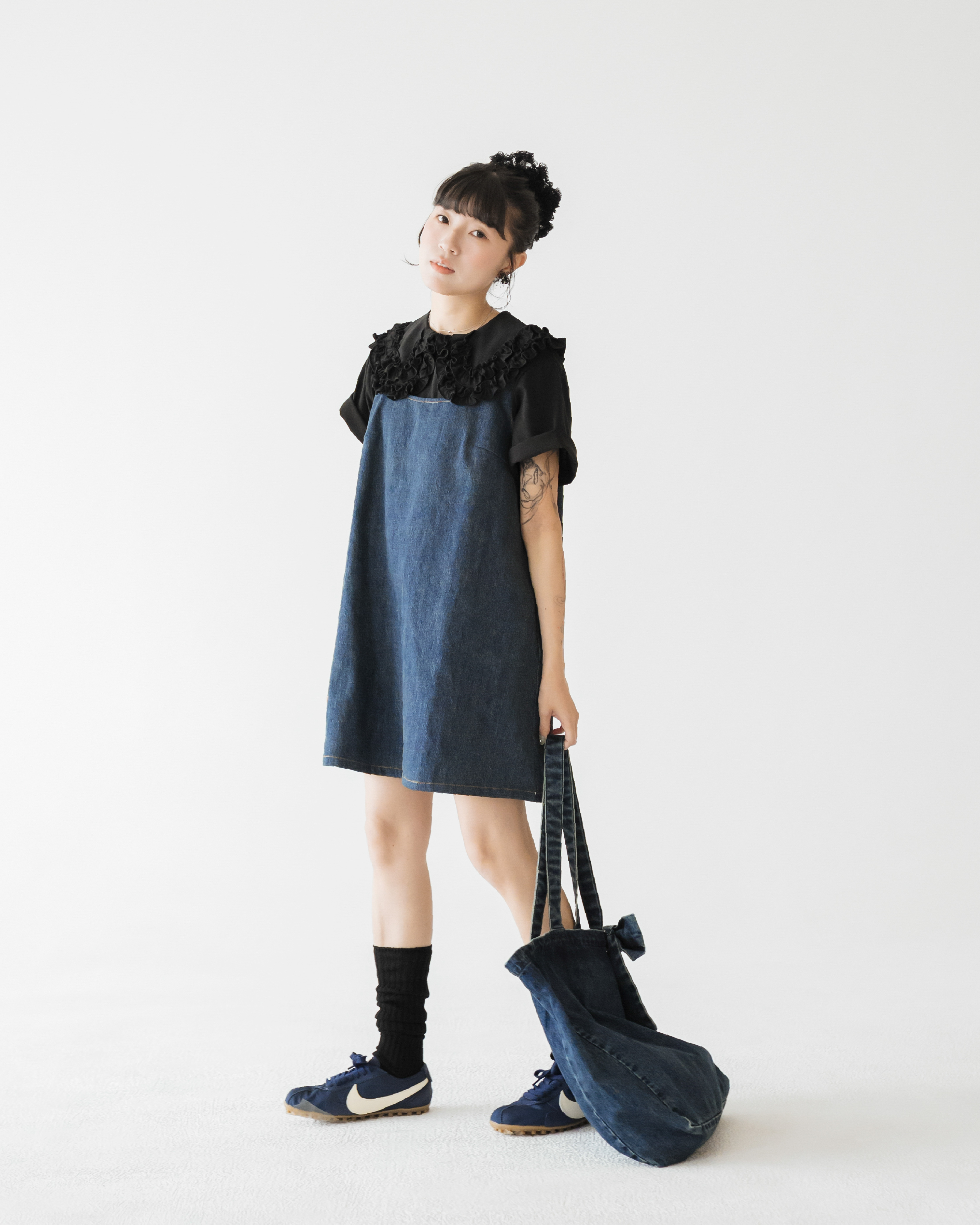【 Kiki.co made 】Slouchy Faded Denim Dress