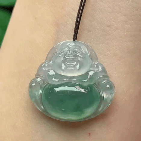 517342 翡翠冰種飄花佛公