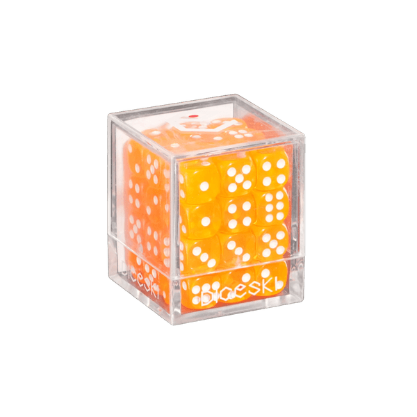 KARDIKO DICESKI D6 12mm 透明骰子 - 橙色 (36粒)