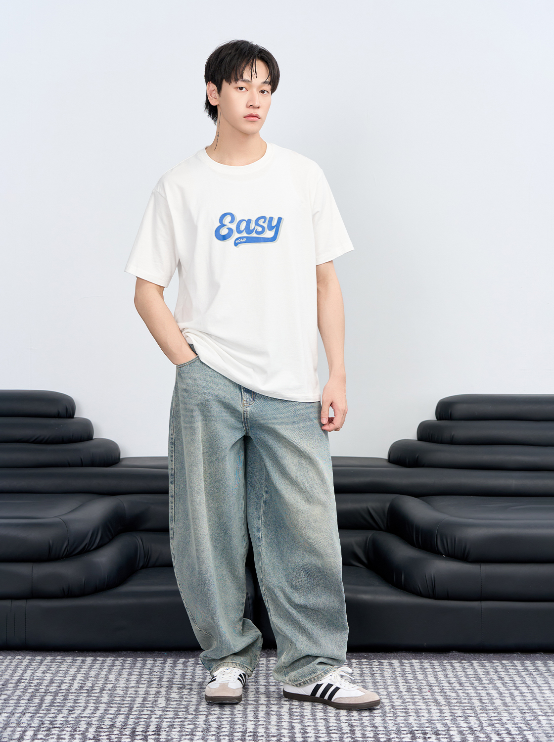 【期間限定】悠閒美式字體印花TEE