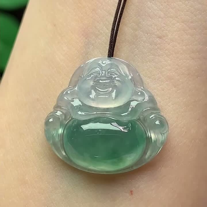 翡翠冰種飄花佛公,天然翡翠A玉, 緬甸玉, Jade, Jadeite
