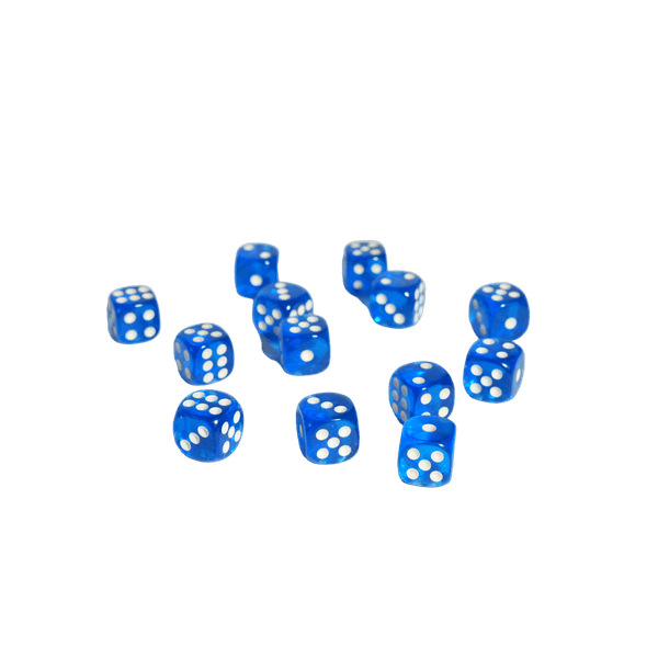 KARDIKO DICESKI D6 12mm 透明骰子 - 藍色 (36粒)