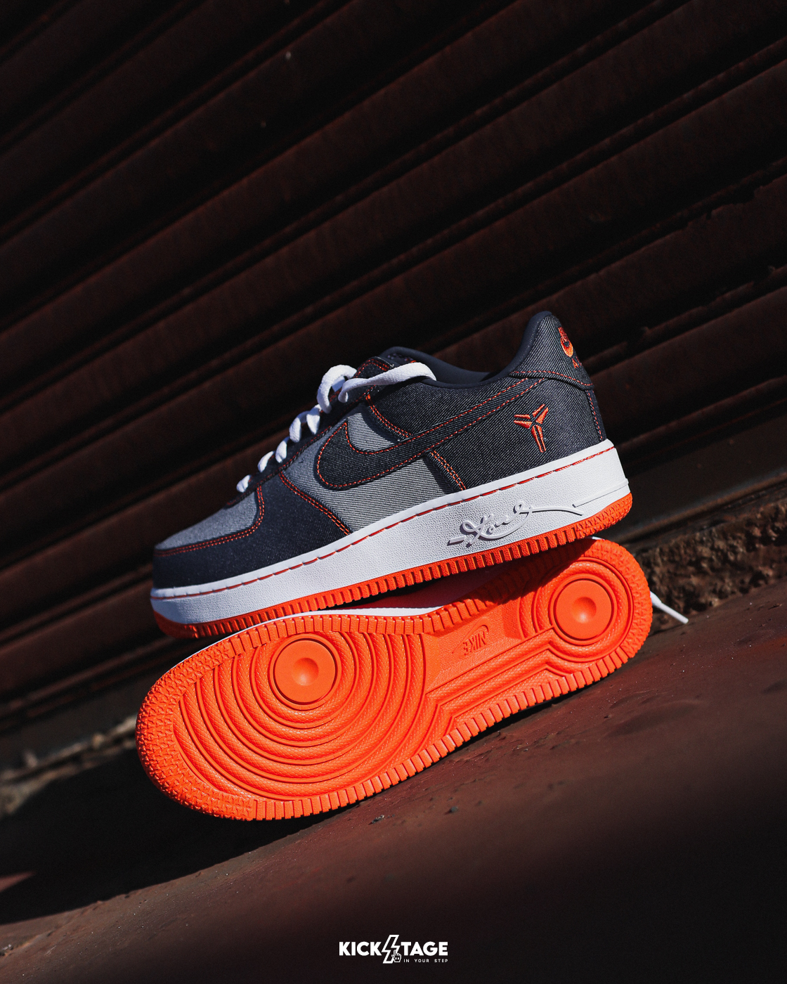 [特價售出無退換] 男鞋 KOBE X NIKE AIR FORCE 1 LOW PROTRO 'Denim' 單寧 藍橘 牛仔 縫線 休閒鞋【IM1980-400】
