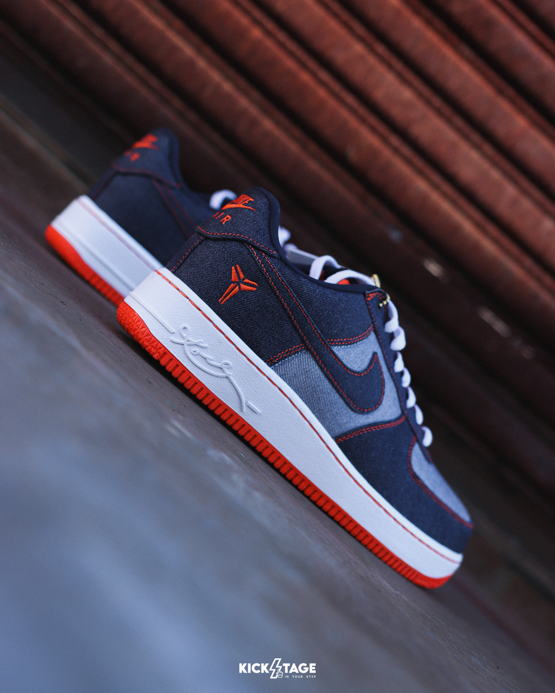 [特價售出無退換] 男鞋 KOBE X NIKE AIR FORCE 1 LOW PROTRO 'Denim' 單寧 藍橘 牛仔 縫線 休閒鞋【IM1980-400】