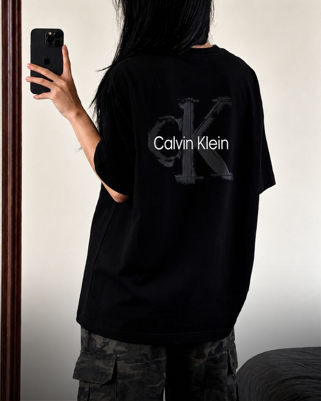 CALVIN KLEIN SS25 JEANS 浮雕 純棉 落肩短袖