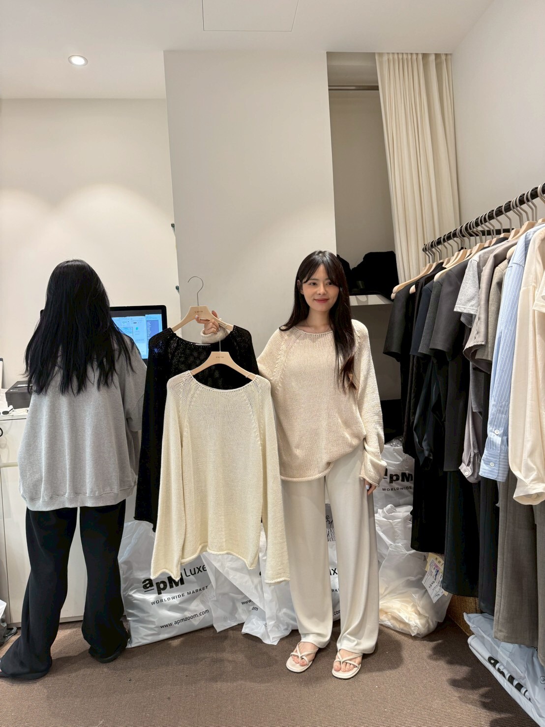 LB6216 慵懶船領針織上衣