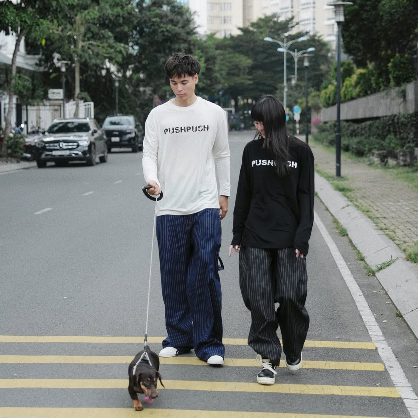 PUSH PUSH PP STRIPES PANTS V2 條紋 長褲 寬褲 畫家褲 闊腿 彎刀褲