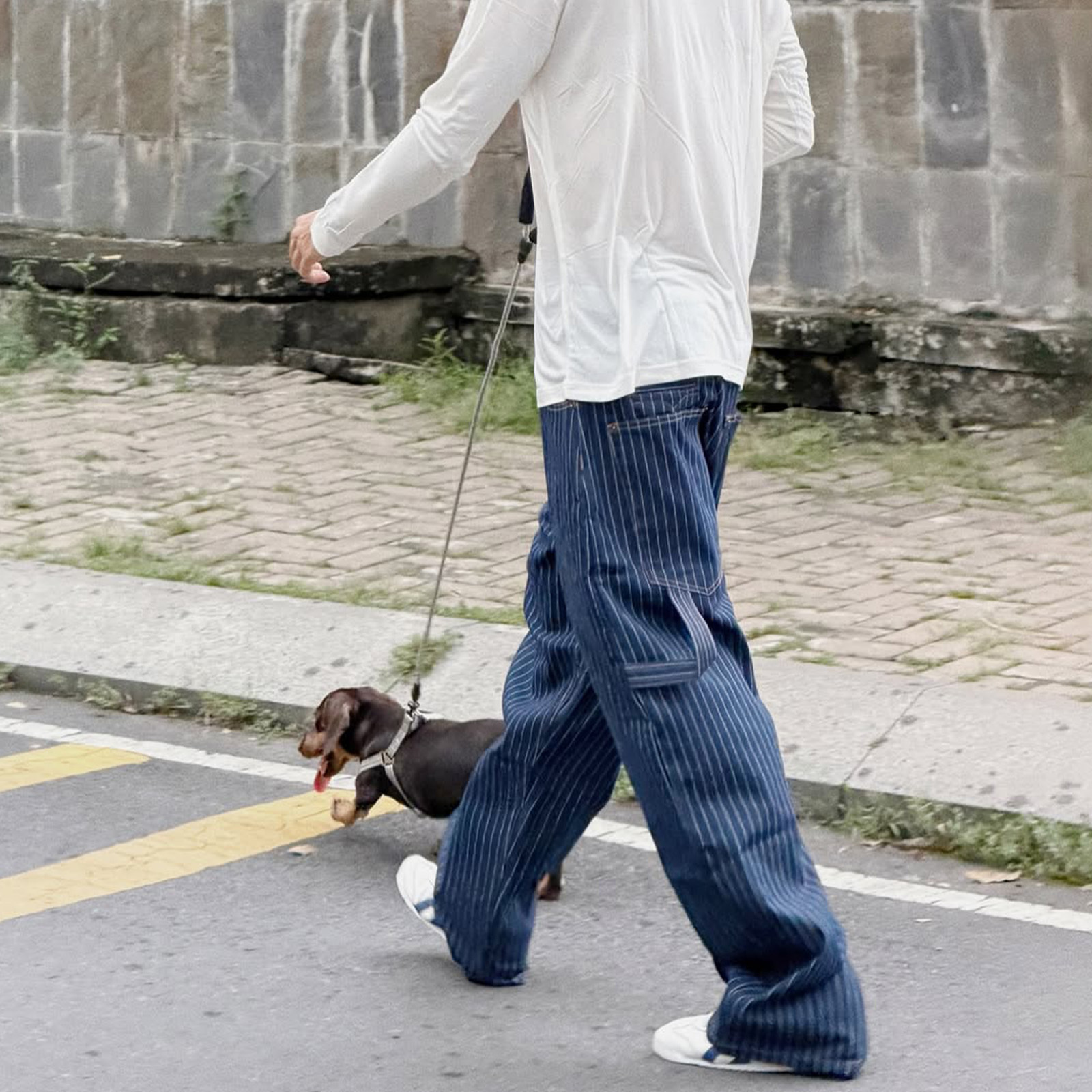 PUSH PUSH PP STRIPES PANTS V2 條紋 長褲 寬褲 畫家褲 闊腿 彎刀褲