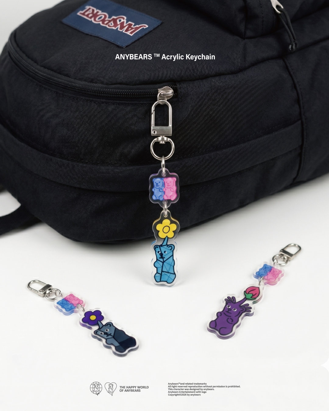 ANYBEARS® 皮克熊 壓克力吊飾 PIK Bear Acrylic Keychain