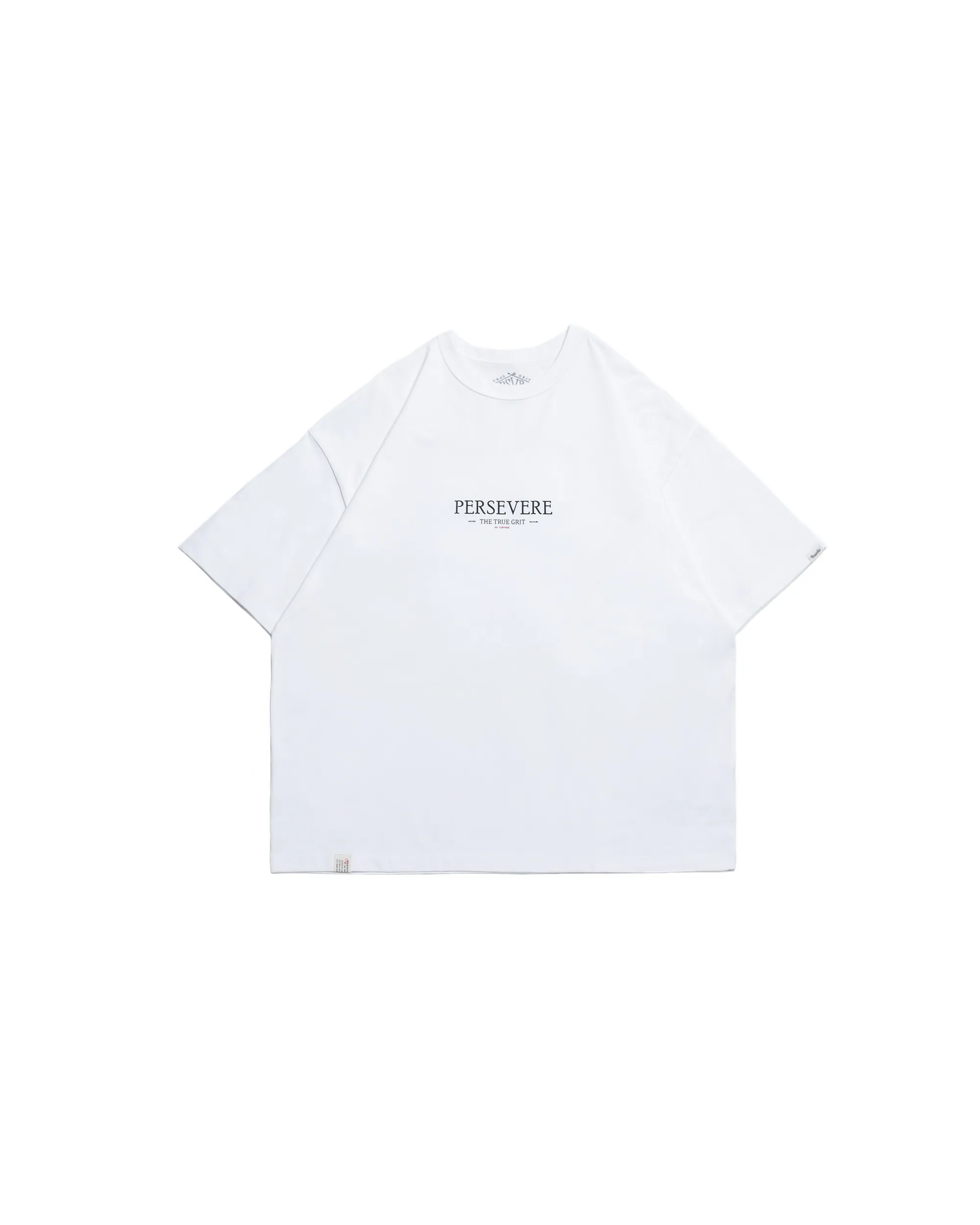 PERSEVERE MONOCHROME GRAPHIC PHOTO T-SHIRT - WHITE