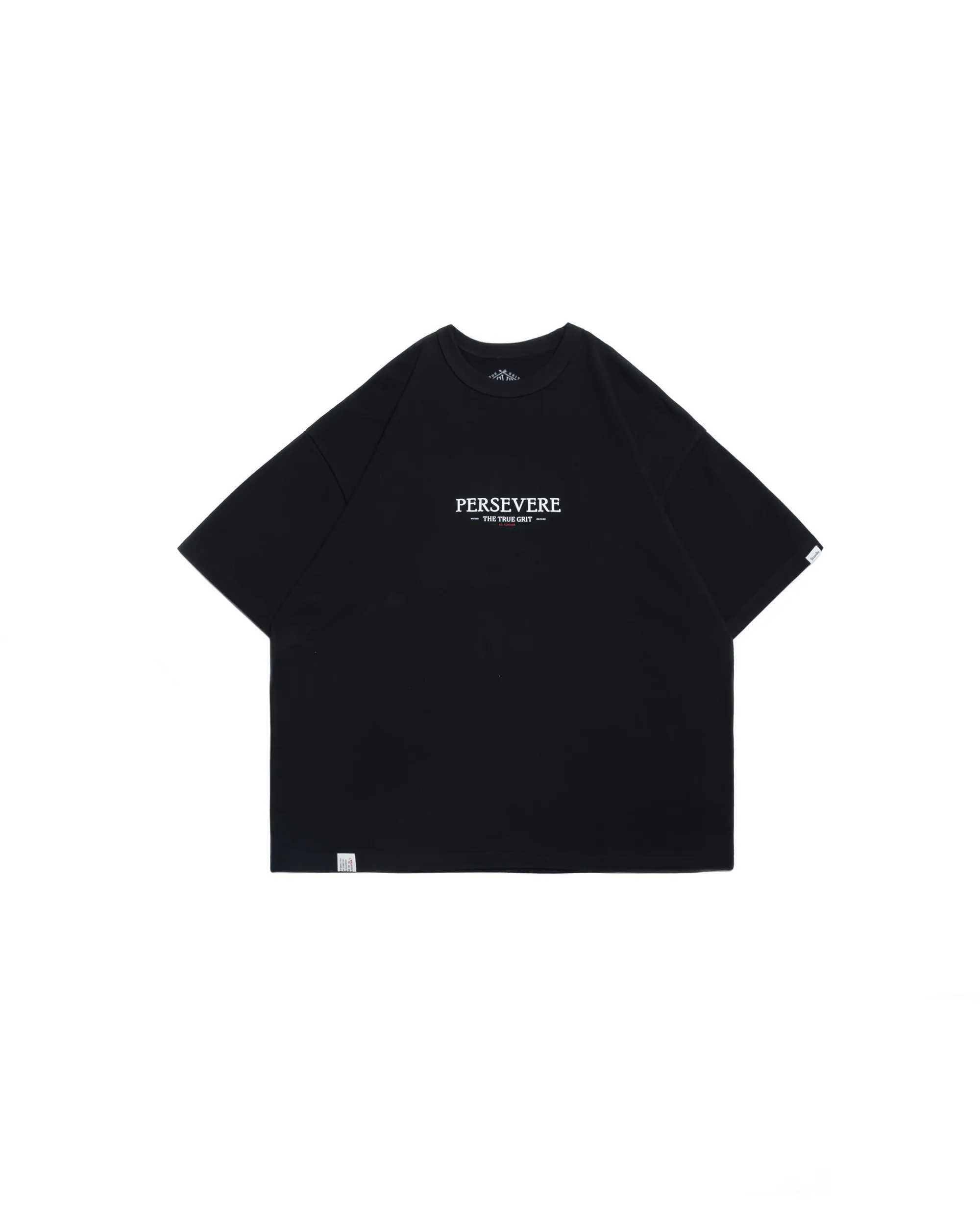 PERSEVERE MONOCHROME GRAPHIC PHOTO T-SHIRT - BLACK