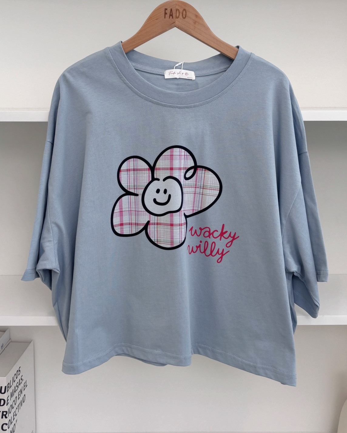 法朵Fado shop｜微笑花格紋短版T 0215118 四色