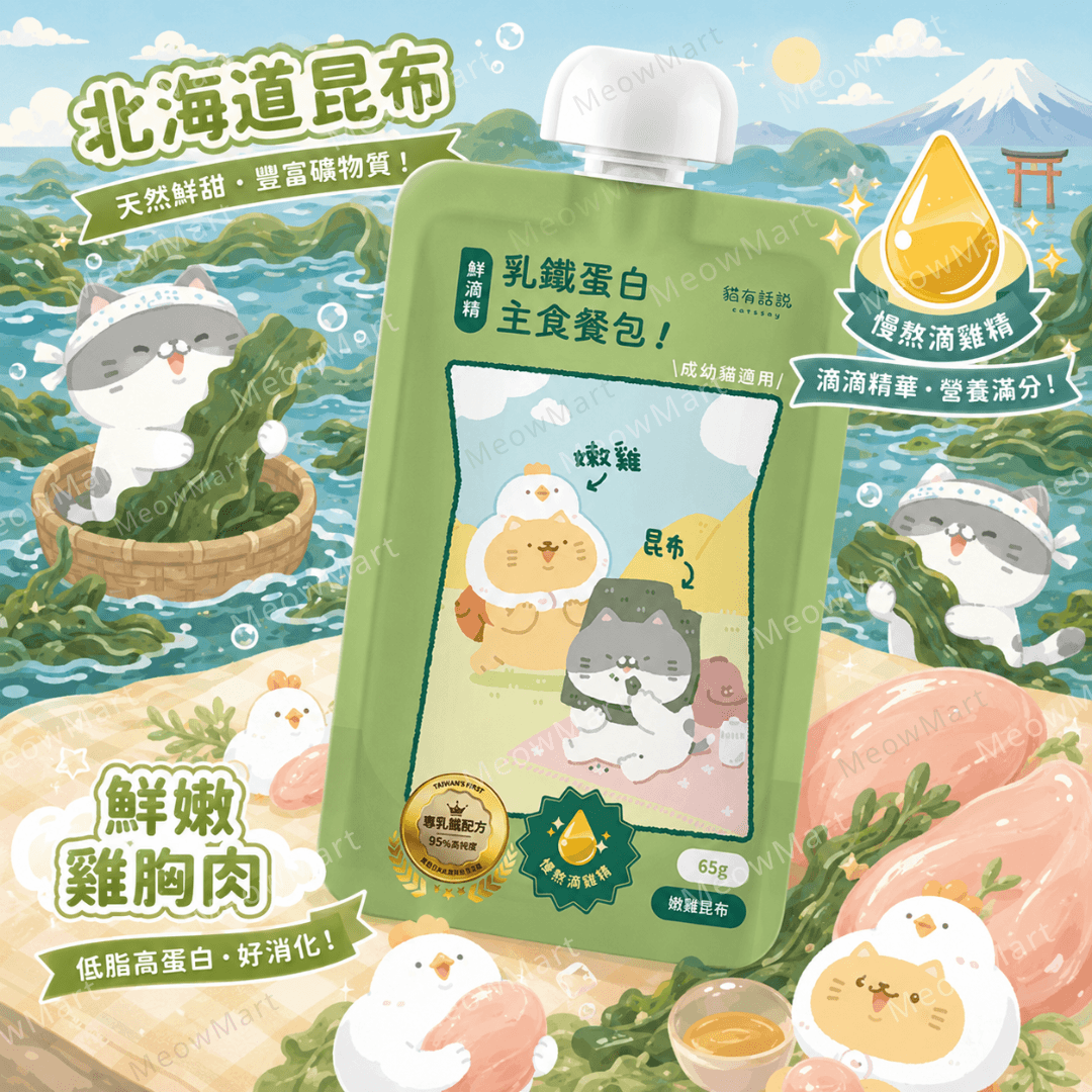 台灣貓有話說 (嫩雞昆布+慢熬滴雞精) 鮮滴精乳鐵主食餐包 65g