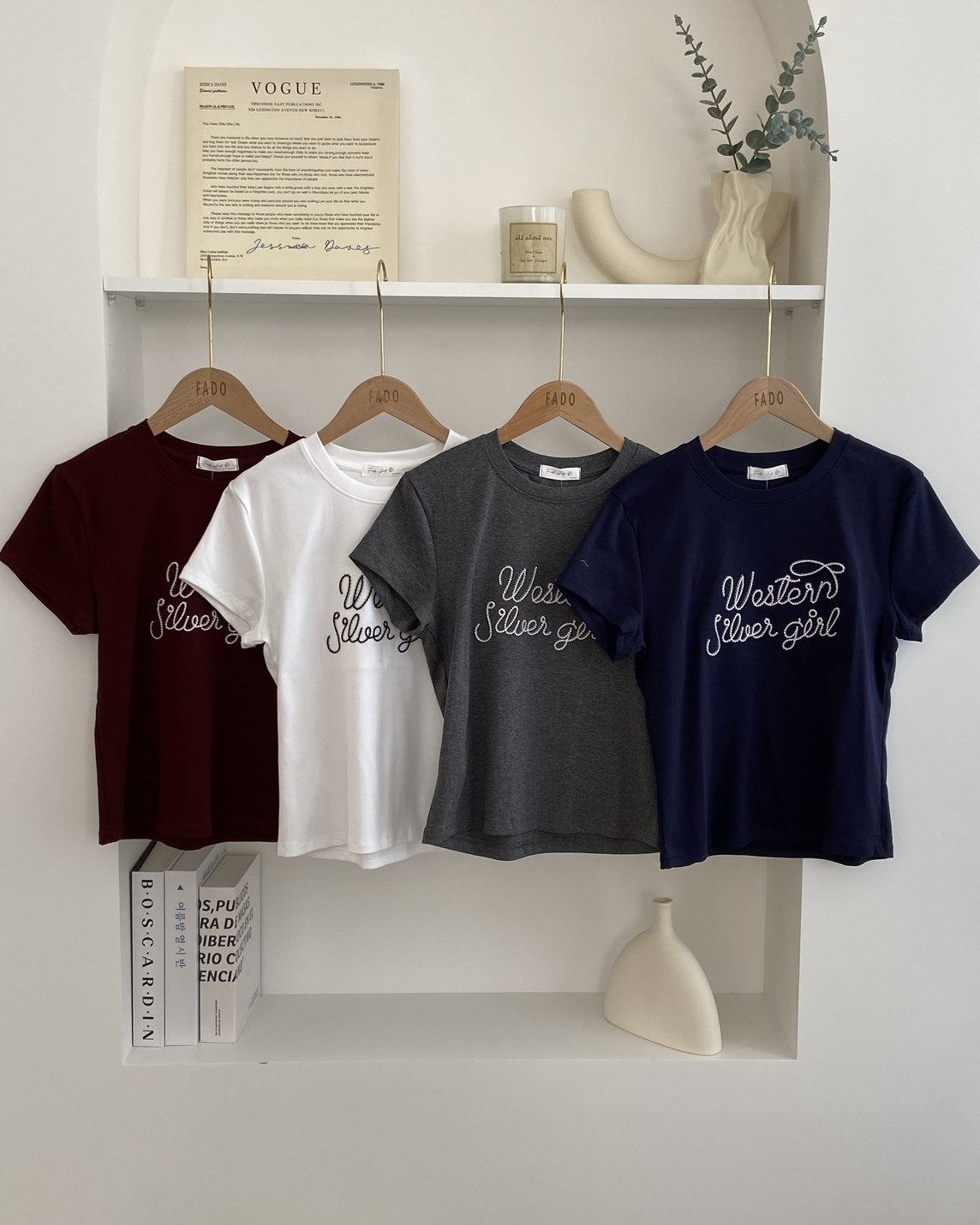 法朵Fado shop｜立體刺繡英文字母短T 0215127 四色