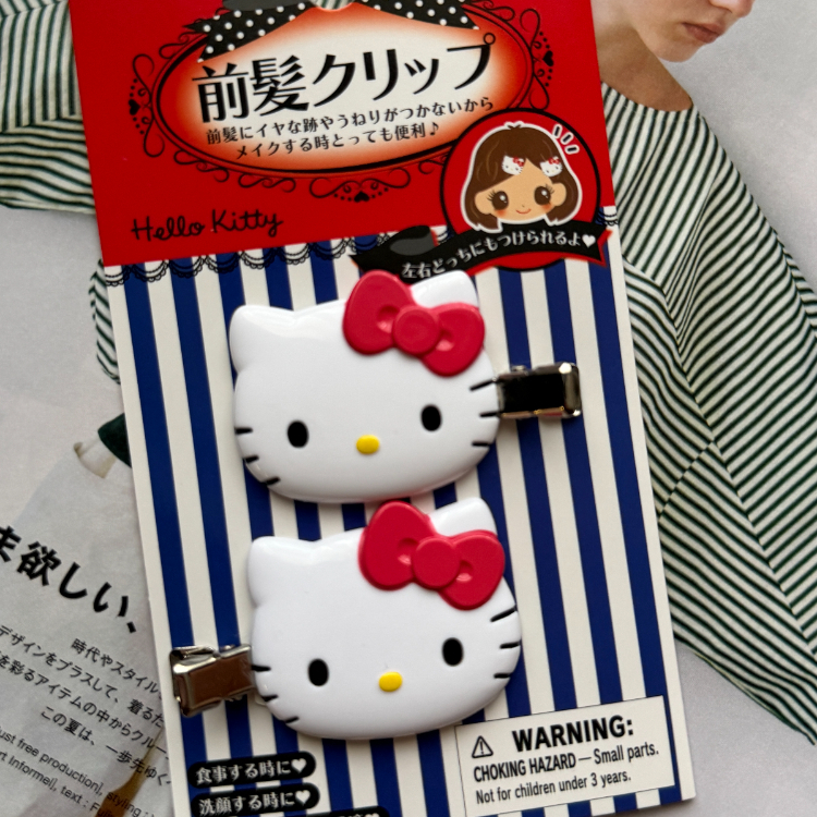 日本 SANRIO 造型前髮夾組 HELLO KITTY 430187