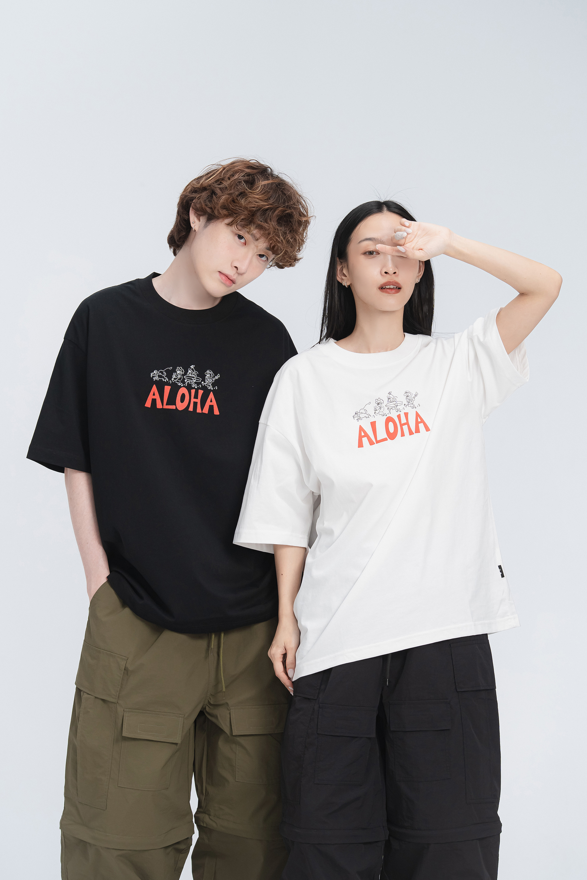 \ ALOHA /趣味印花短t 2色