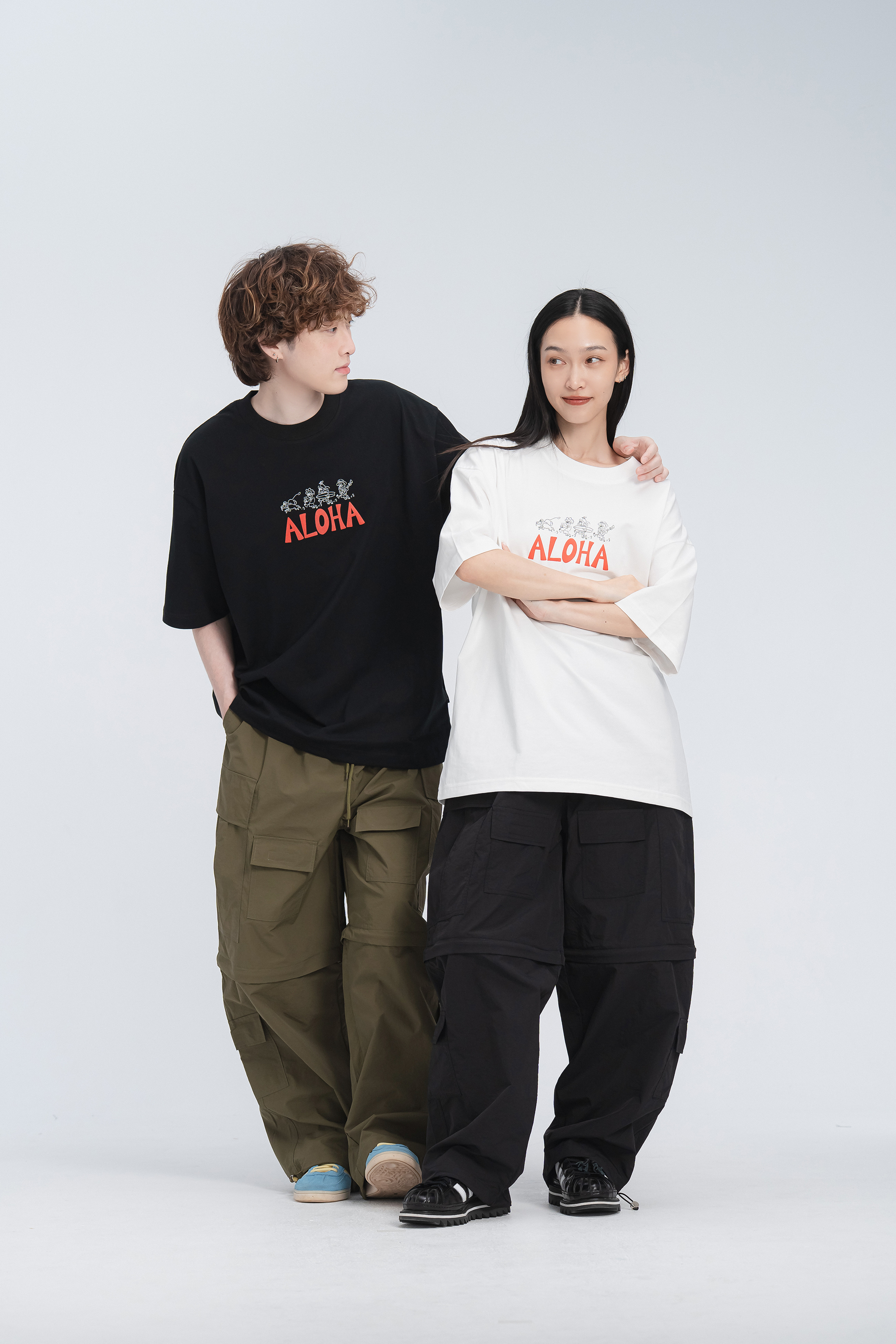 \ ALOHA /趣味印花短t 2色