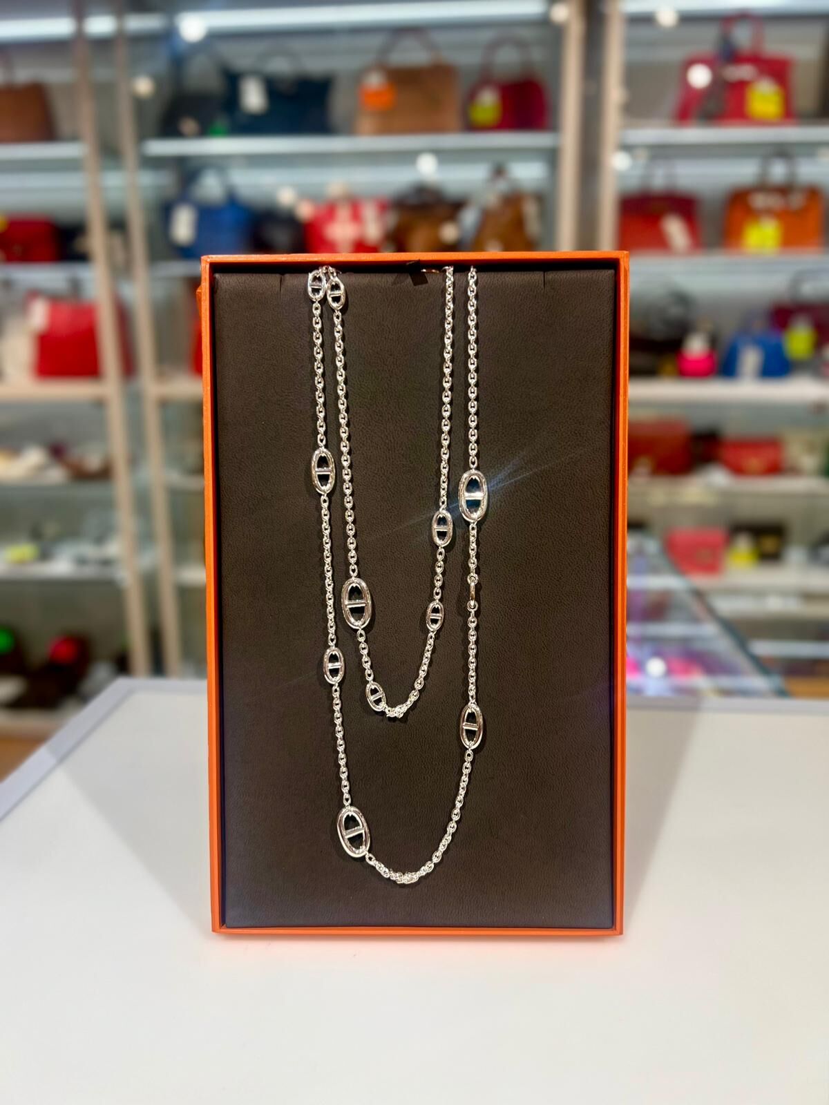 全新HERMES 豬鼻長頸鏈120CM 925純銀 Hermes Farandole Long Necklace #BRAND NEW #香榭站正品