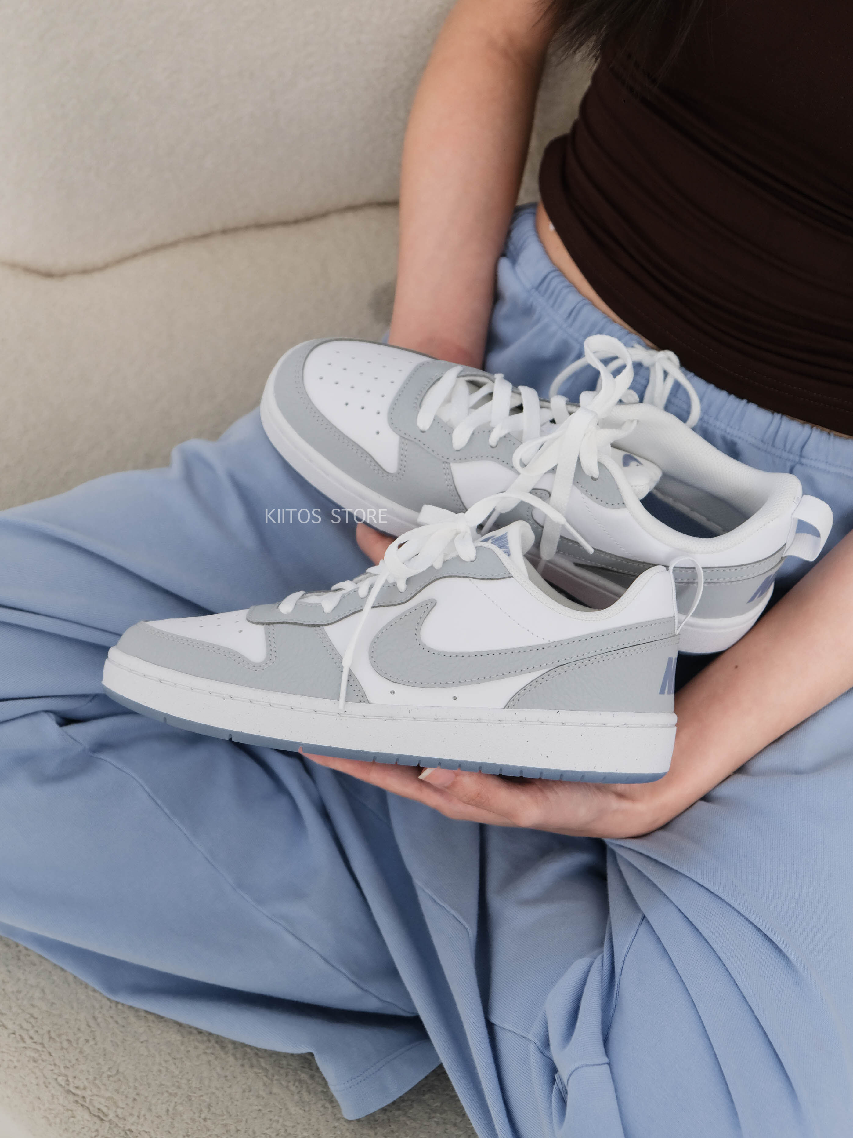 【預購】Nike COURT BOROUGH RECRAFT GS 白灰冰藍 女鞋 大童鞋 IH4519-100