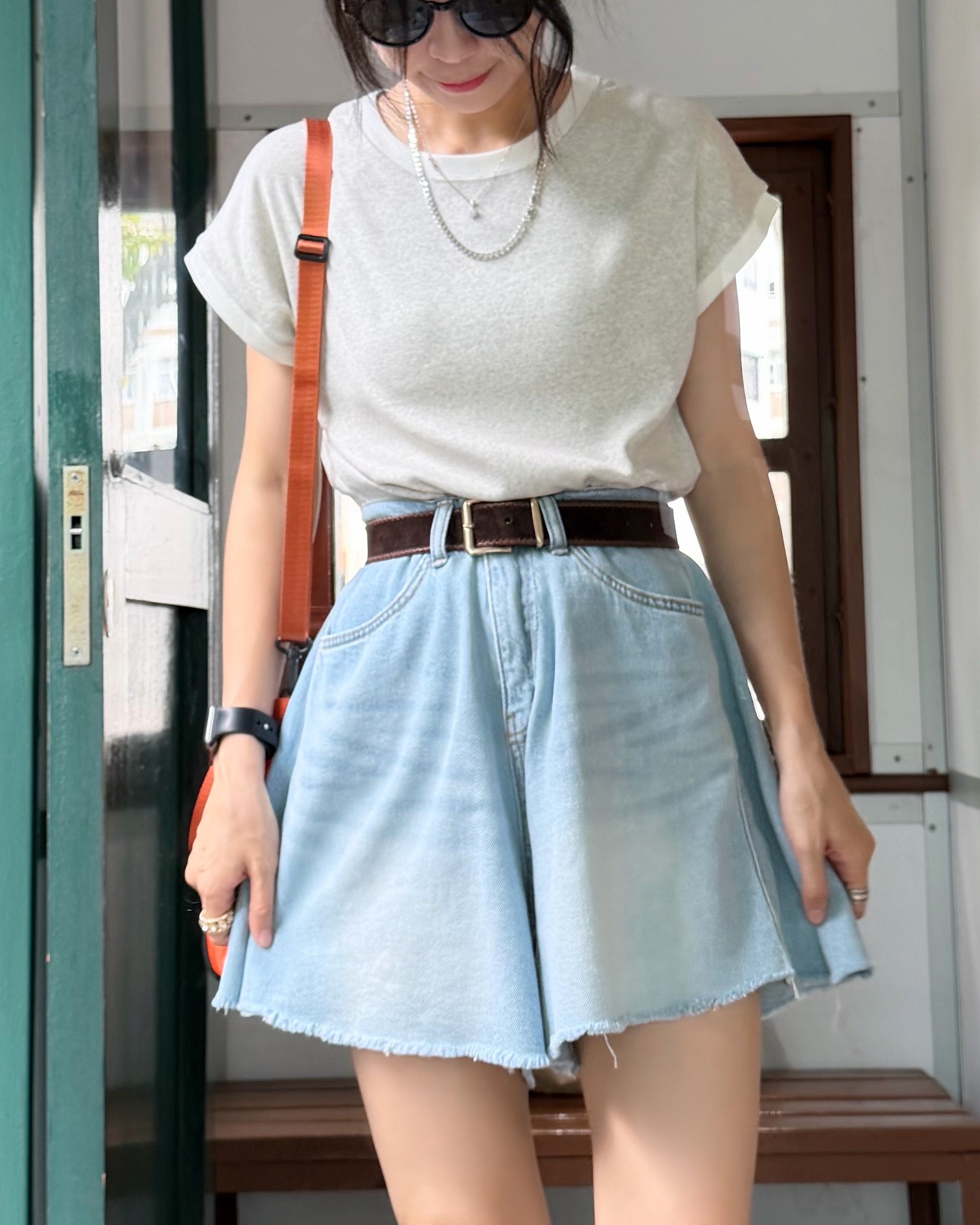 5月新品♥A line輕盈牛仔短褲[後橡筋腰]