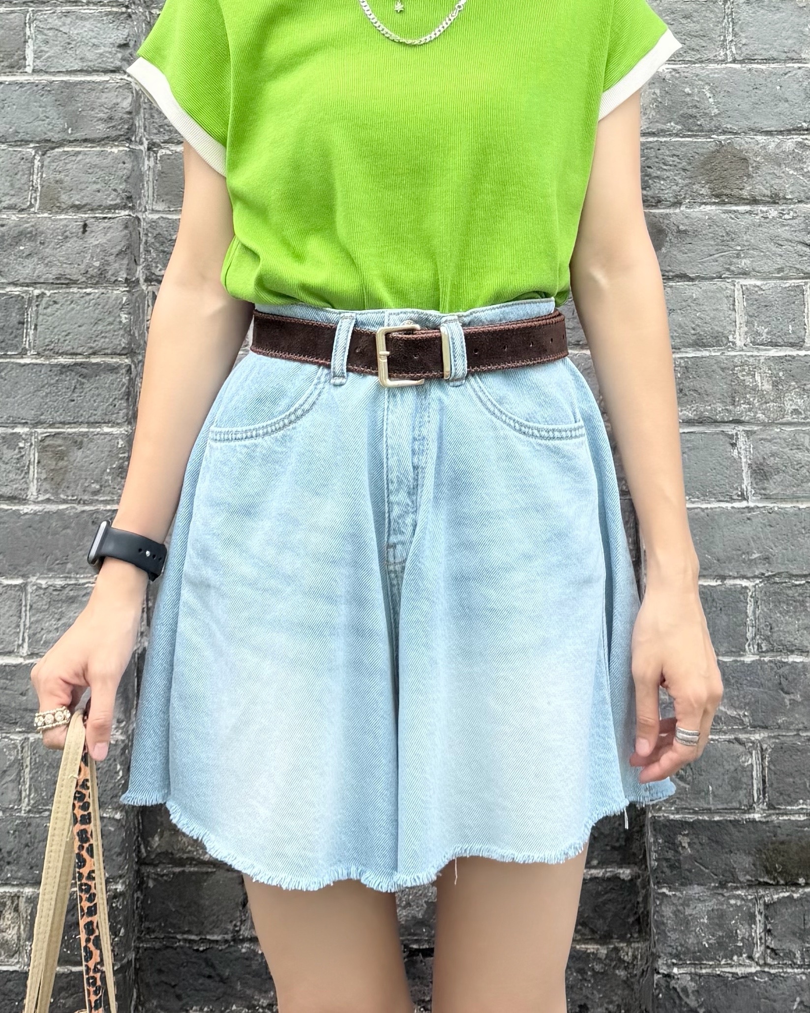 5月新品♥A line輕盈牛仔短褲[後橡筋腰]