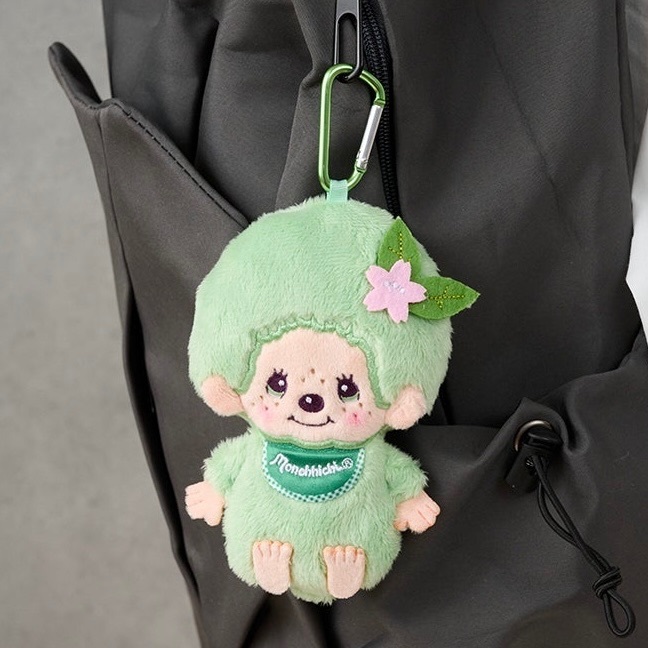 MONCHHICHI 蒙奇奇 抹茶 登山扣 收納小包 口紅包 隨身