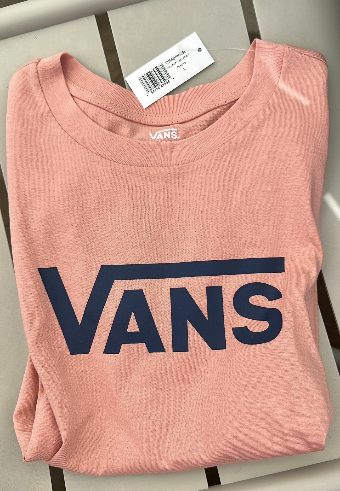 HOT-CCG0528-017 VANS 蝦肉色大Logo圓領Tee S (A17)