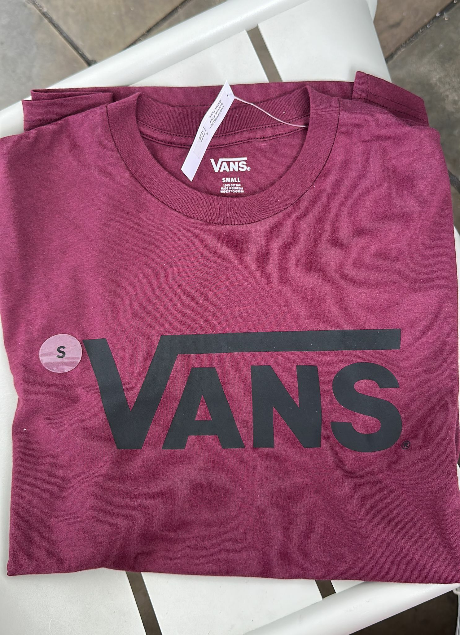 HOT-CCG0528-013 VANS 紫紅色大Logo圓領Tee XS (A13)