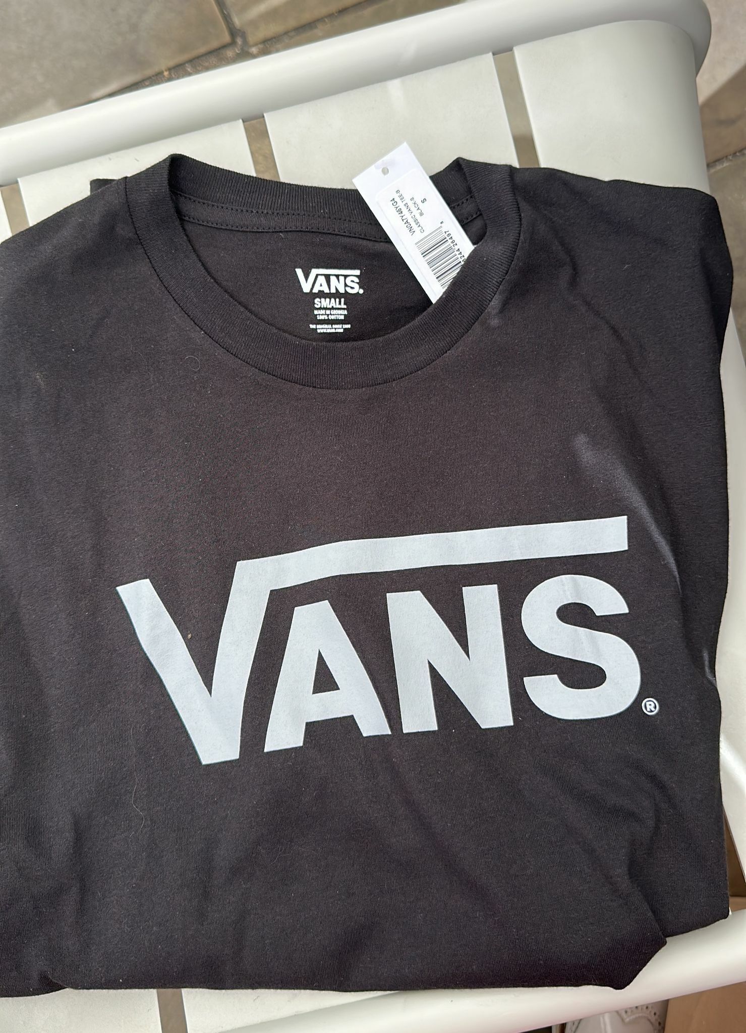 HOT-CCG0528-018 VANS 黑色大Logo圓領Tee XS (A18)