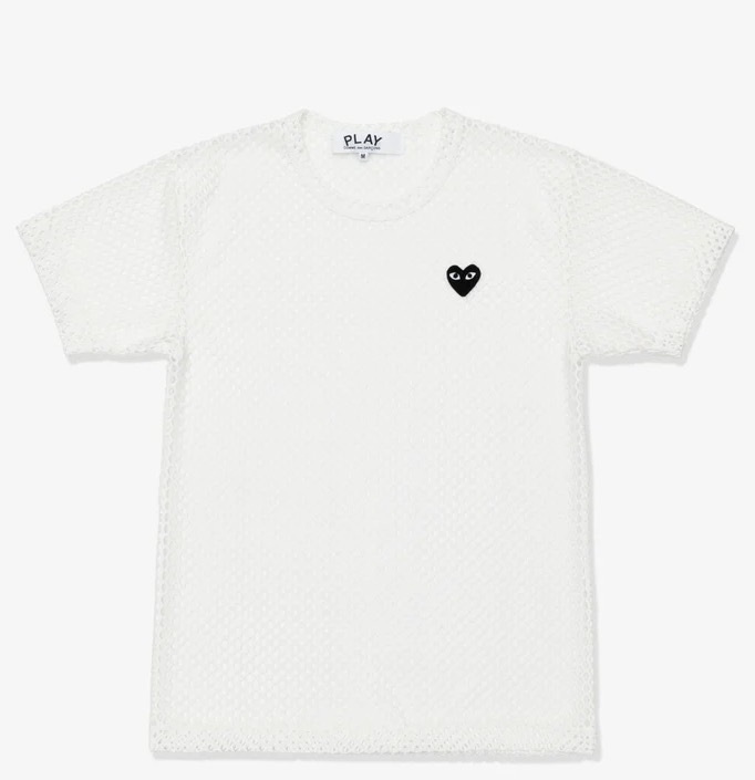 【Luxury】 日本限定 透氣網面 PLAY CDG網眼愛心 Polyester Mesh Large 三色 黑心 紅心 白黑心 愛心T 短袖