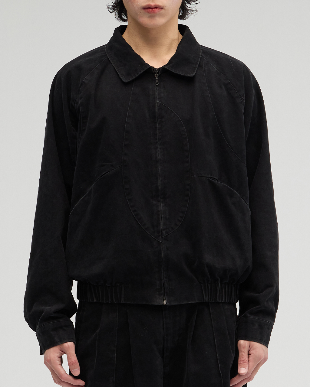 Vacant｜ES0184 - Washed Harrington Jacket (Black)