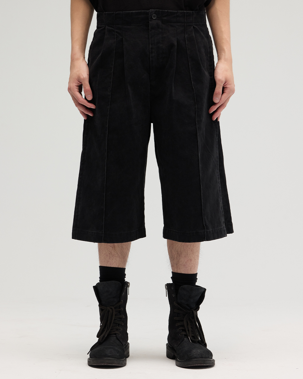 Vacant｜ES0183 - Washed Slit Pants (Black)