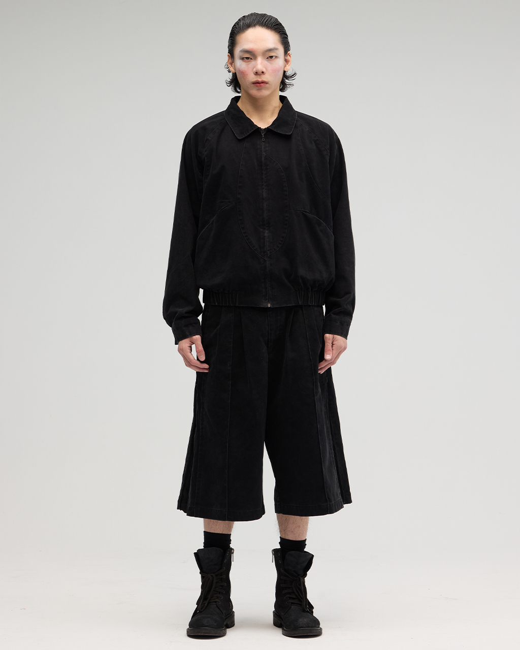 Vacant｜ES0183 - Washed Slit Pants (Black)