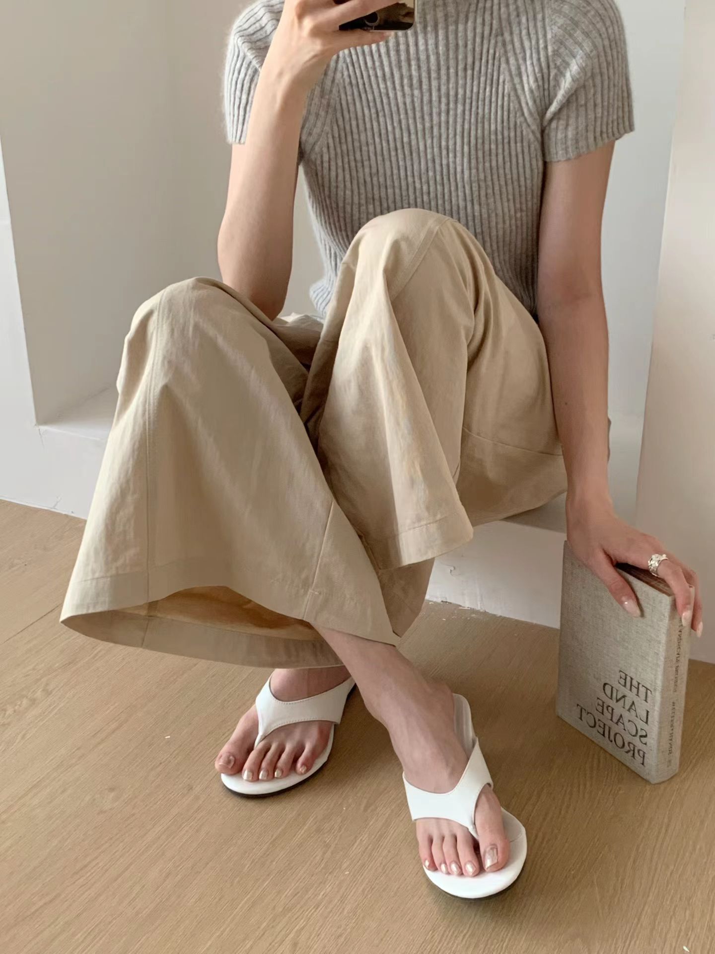 增高簡約人字拖涼鞋