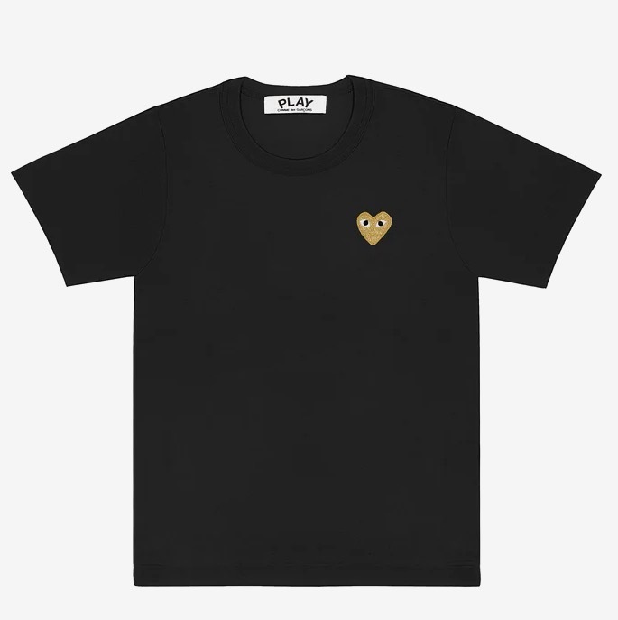 【Luxury】 PLAY COMME des GARÇONS CDG 金心 T-Shirt 金色愛心稀有版 男女版 黑白灰藍