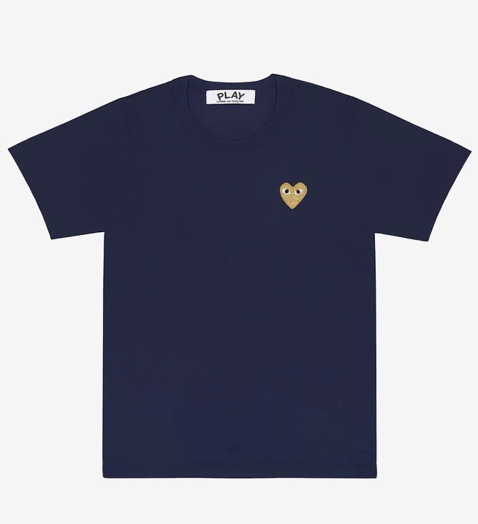 【Luxury】 PLAY COMME des GARÇONS CDG 金心 T-Shirt 金色愛心稀有版 男女版 黑白灰藍