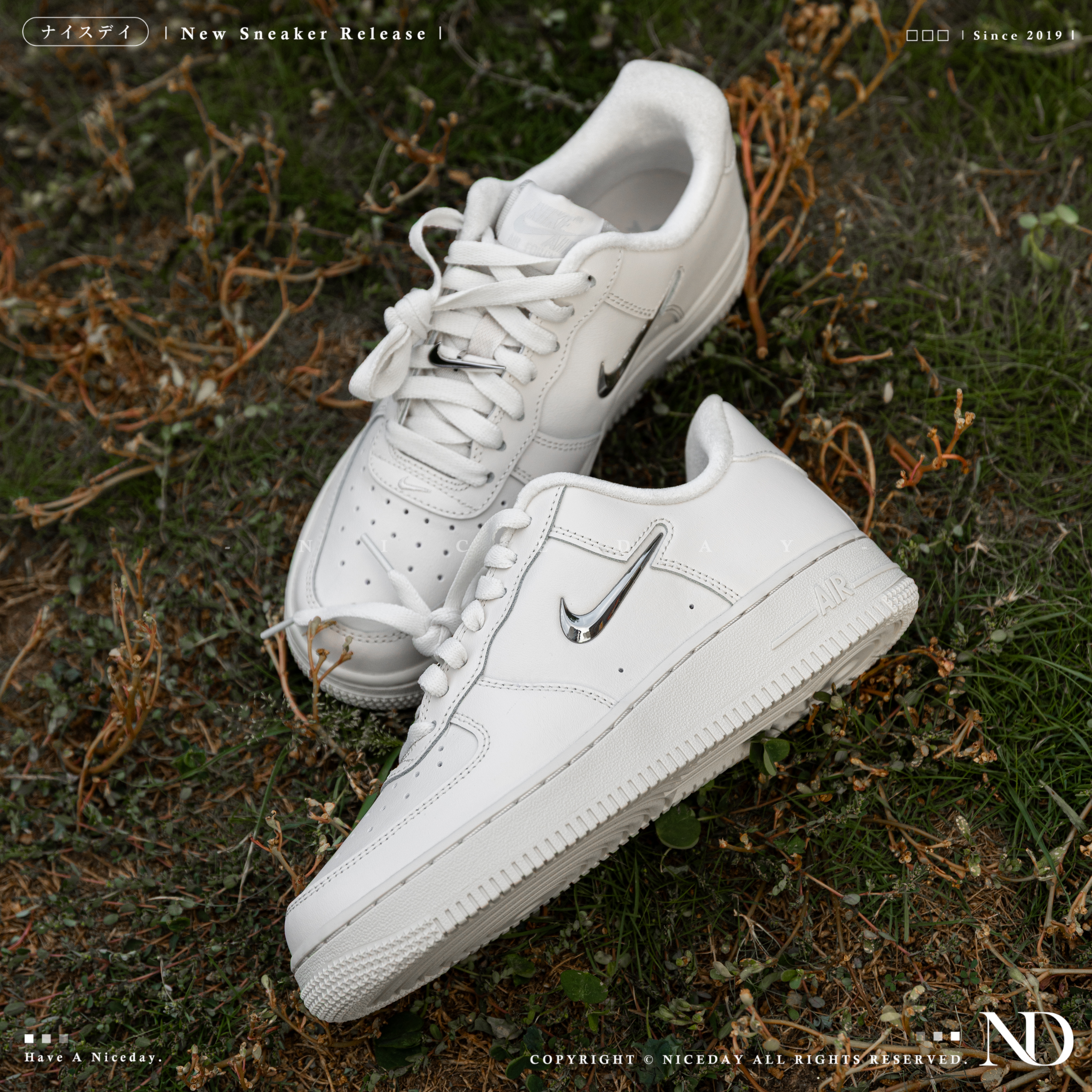 NICEDAY 代購 Nike Air Force 1 '07 銀白 立體 AF1 質感 小勾 IU7558-030