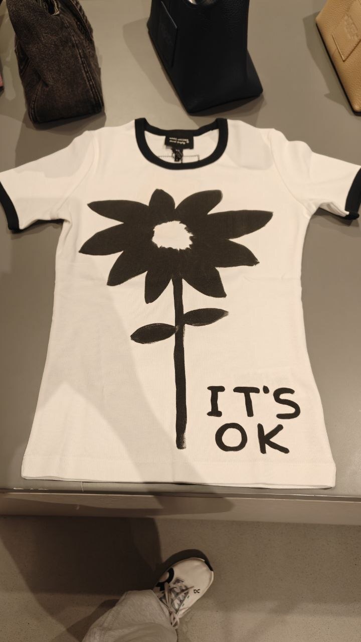 [U] MJ X DAVID SHRIGLEY WHITE MULTI IT'S OK RINGER TEA, 2F5RTP019C42-101 (UMJ221)