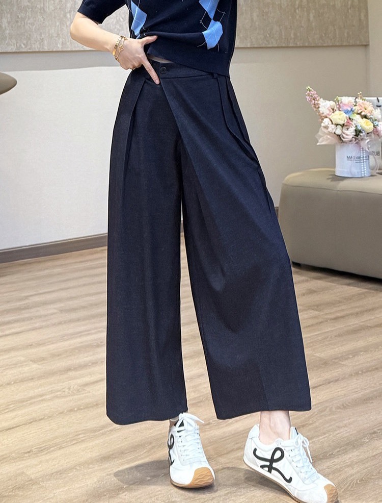 No.2386 一片疊扣9分西裝褲