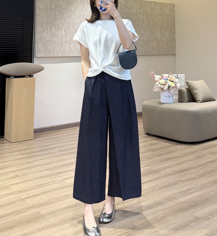 No.2386 一片疊扣9分西裝褲