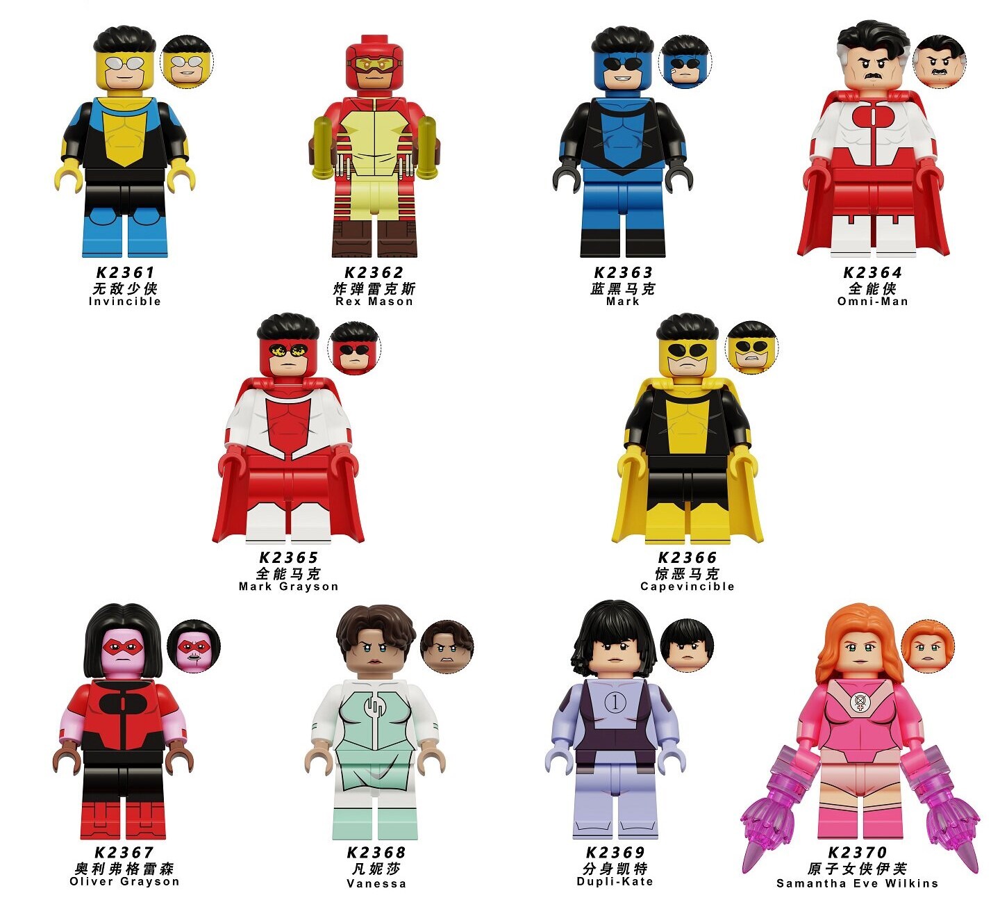 Invincible Custom Minifigures Set Fit Lego KDL857