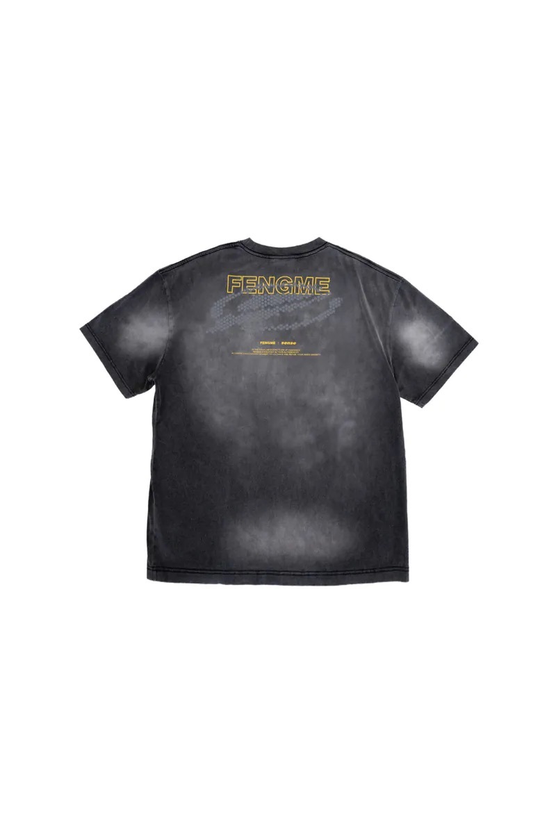 FM x sense HONOR YOUR TRUTH Fade Wash OG Logo SS - Coal Black