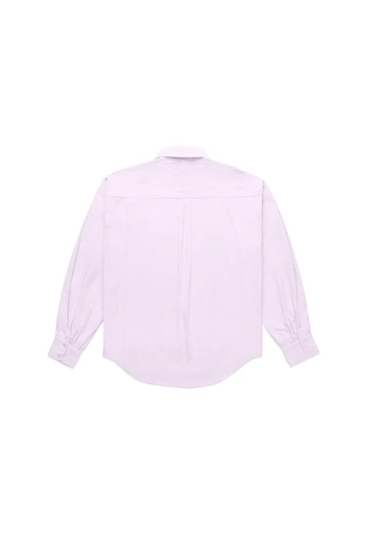 Love FraMe Embroidered Striped Shirt - Pink