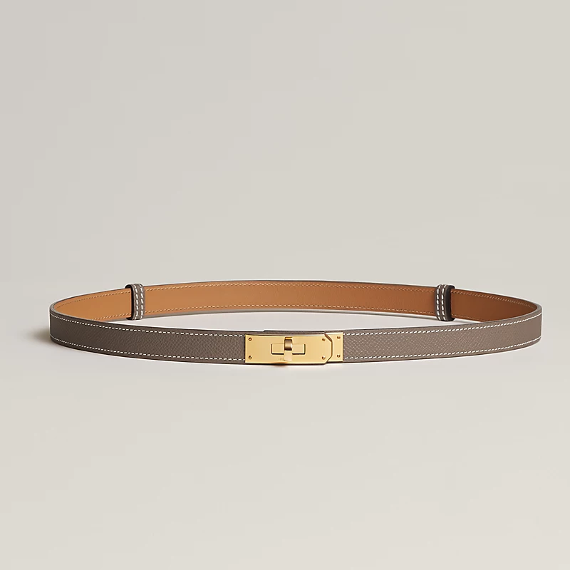 Hermes Kelly belt Etoupe F 大象灰 金扣