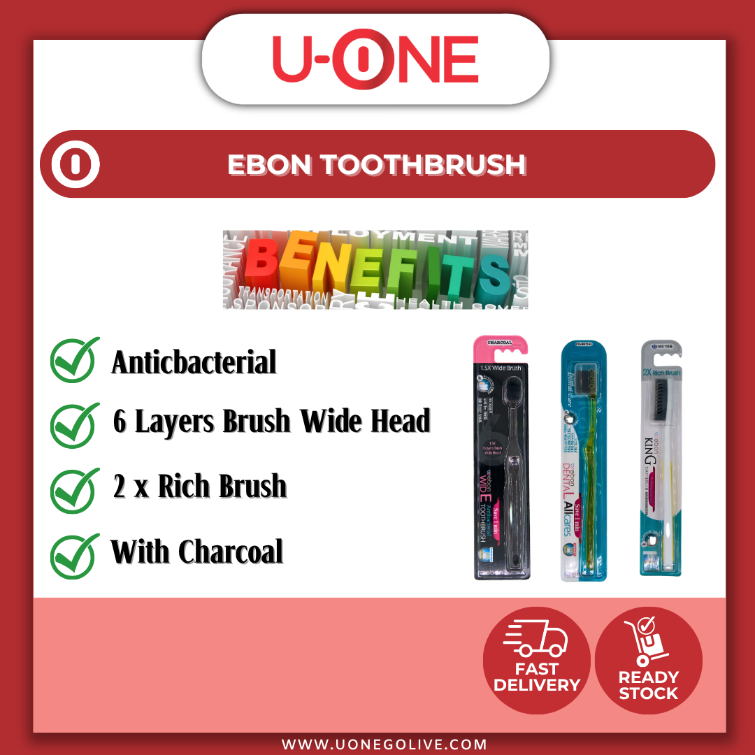 U-ONE | Korea | Ebon | Toothbrush Antibacterial | Charcoal